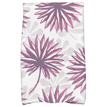 18"x30" Spike and Stamp, Floral Print Kitchen Towel, Purple