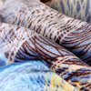 Concentric Swirls Reversible Fleece Flannel Blanket, Blue