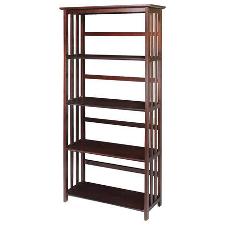 Mission 5 Shelf Bookcase, Walnut