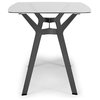 Offex Archtech 60" Modern Dining Table/Desk - Pewter, Clear Glass