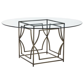 Edward Round Dining Table, Brass