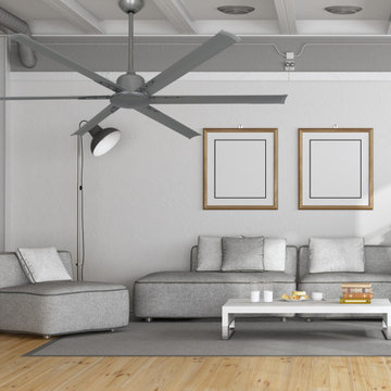 72 inch Titan II Brushed Nickel Ceiling Fan with Extruded Aluminum Blades by Tro