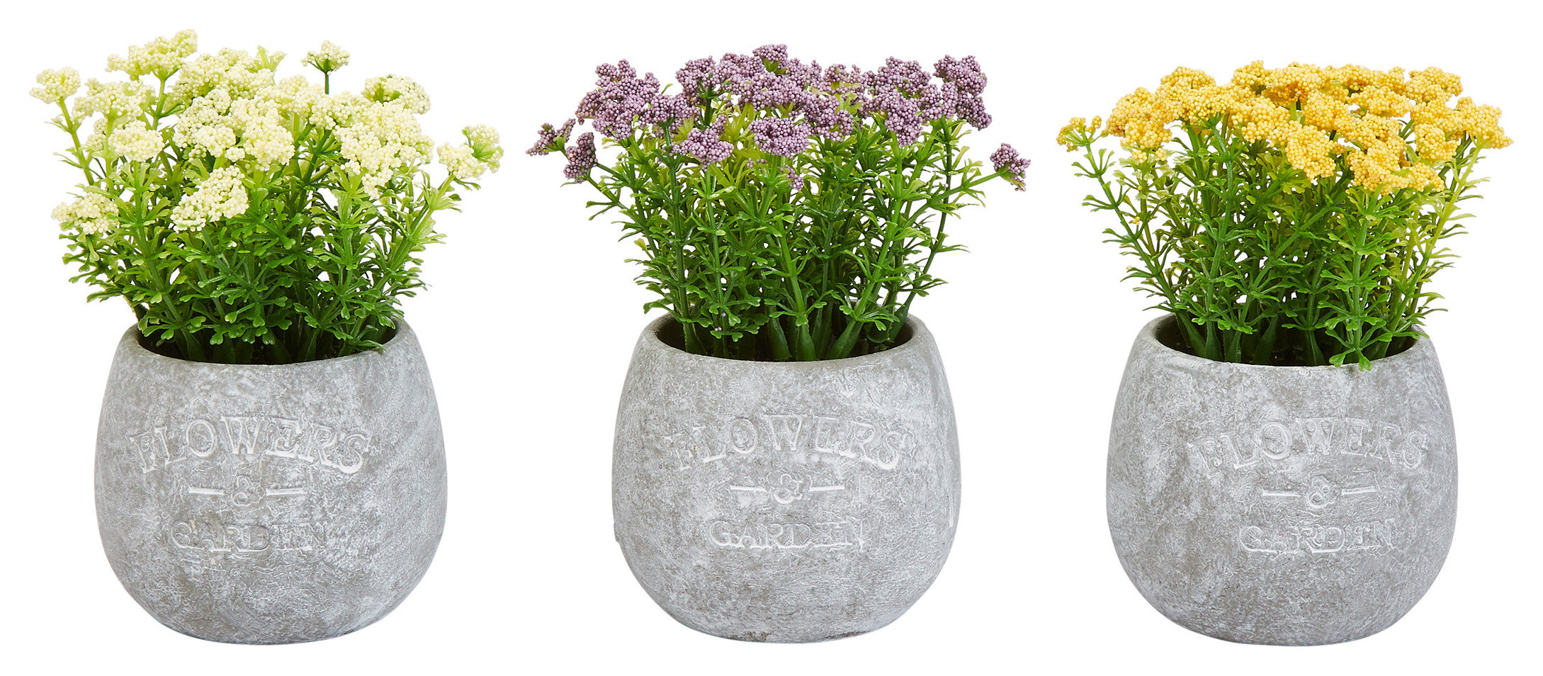 3-Piece Assorted Natural Faux Flowers in Vases