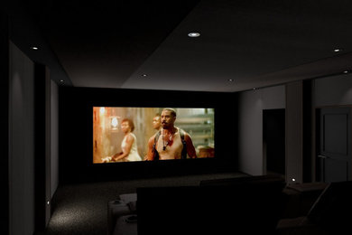 Photo of a modern home cinema in West Midlands.