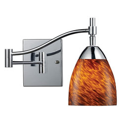 Elk Lighting Celina Swing Arm in Chrome and Espresso - Swing Arm Wall Lamps