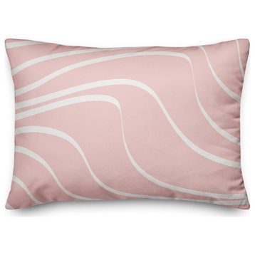 Wavy Lines On Pink 20x14 Spun Poly Pillow