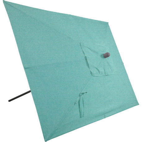 10'x6.5' Rectangular Auto Tilt Market Umbrella, Black Frame, Sunbrella, Aruba