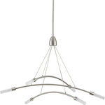 Progress Lighting - Kylo LED 6-Light Brushed Nickel Frosted Glass LED Modern Chandelier Light - Manifest a futuristic effect with the Kylo LED Collection 6-Light Brushed Nickel Frosted Acrylic LED Modern Chandelier Light.