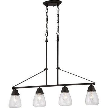 Nuvo Laurel 60-5548 4-Light Island Pendant Trestle With Clear Seeded Glass