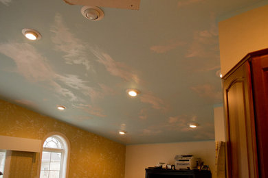 Inspiration for a large contemporary kitchen/dining room combo remodel in New York