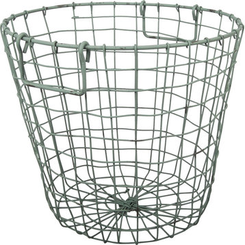 Grafton Round Wire Basket Green 14x13"