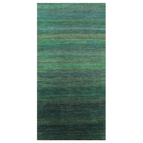 5' 10" X 12' 0" Super Savannah Gabbeh Wool and Silk Hand-Knotted Rug Q6877