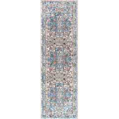 nuLOOM Lotus Vintage Machine Washable Indoor/Outdoor Beige 2 ft. x 8 ft. Runner Rug