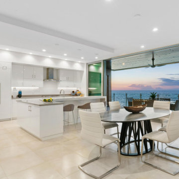Modern Kitchen and Dining with Gulf Sunset Views — Siesta Key Condo