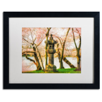 'Japanese Stone Lantern' Matted Framed Canvas Art by Lois Bryan