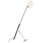 Mitzi by Hudson Valley Lighting - Brielle 1-Light Floor Lamp, Polished Nickel - Brielle brings concrete to the party. Grey and a bit rough with heterogeneous flecks, the material introduces instant textural intrigue to a space. Classic white shades and metal cuffs around the cylindrical body contrast the concrete and give it an elegant, contemporary feel.