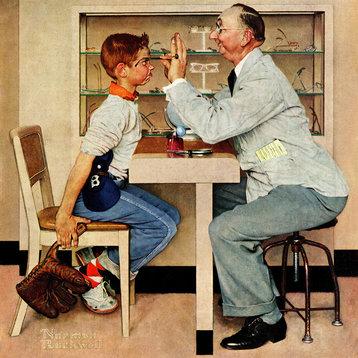 "Eye Doctor" Painting Print on Canvas by Norman Rockwell