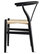 Modern Dining Chairs Wood Armchairs, Set of 2, Black