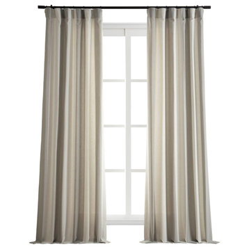 Del Mar Stone Linen Blend Stripe Curtain Single Panel, 50"x84"