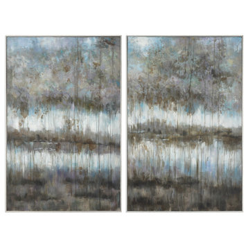 Uttermost Gray Reflections Landscape Art Set of 2