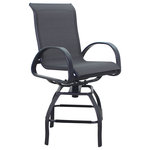 Courtyard Casual - Courtyard Casual Santa Fe Aluminum Sling Swivel Balcony Stool, Dark Gray - Santa Fe is a collection you can relax in for several years. Exceptionally strong and made of low maintenance aluminum and high-grade breathable pvc sling or synthetic woven material. Great for pools, patios or any outdoor space requiring carefree attention. Seating pieces are made with a durable powder coated finish. Fully assembled and 1 Year Limited Manufacturer Warranty