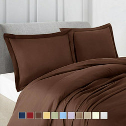 Royal Tradition - 100% Microfiber Solid 3PC Duvet Cover Set - Duvet Covers And Duvet Sets
