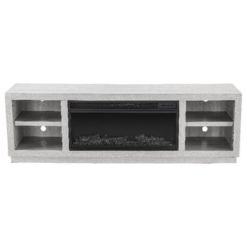 LIVILAND TV Stand Entertainment Center for TV up to 85" with Fireplace Off White