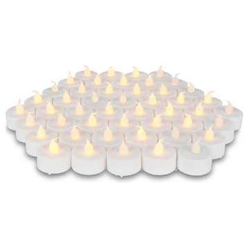 LED Tea Lights With Super Bright and Soft Glow Flicker, Set of 48