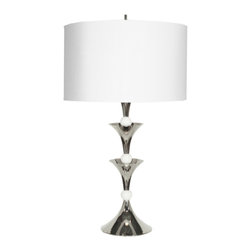Worlds Away Colby Nickel & Marble Table Lamp - Table Lamps