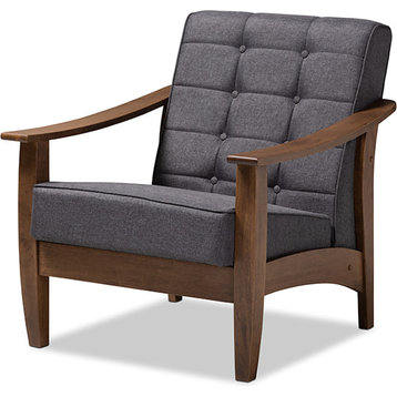Larsen Lounge Chair - Gray, Walnut