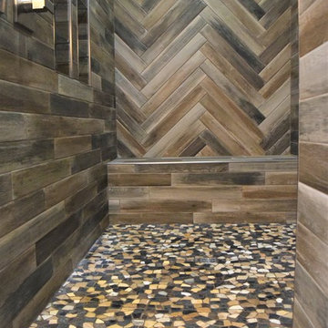 Urban Park Skyline Tile W/ Sanur Mix Stone Mosaic Floor