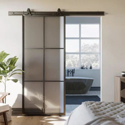 6-Lite Metal Barn Door - Interior Doors