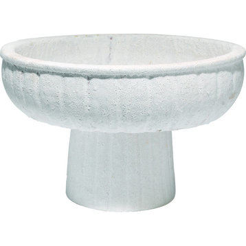 Aegean Pedestal Bowl, Matte White, Large