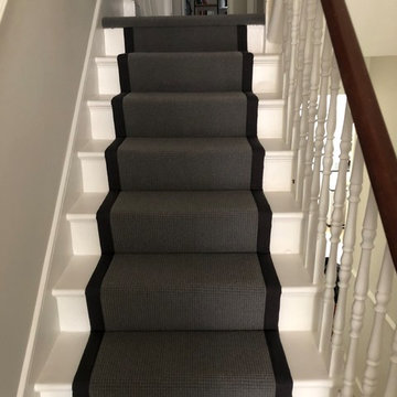 Grey Carpet Runner With Black Border To Stairs In Islington