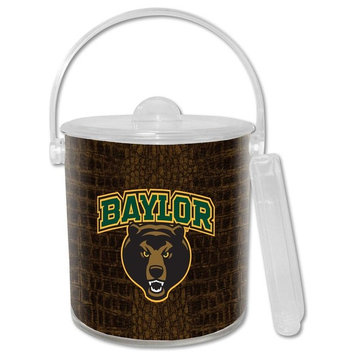 IB3101- Baylor with Bear Head on Brown Crock Ice Bucket