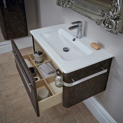 Linen 800 basin and wall mounted unit - rust - Bathroom Vanities And Sink Consoles