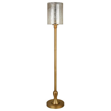 Numit 68.75 Tall Floor Lamp with Glass Shade in Brass/Mercury Glass