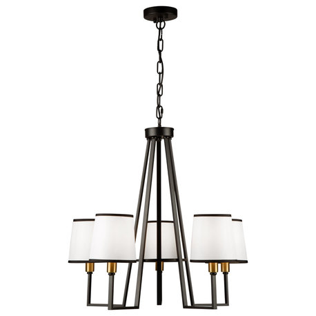 Artcraft Coco 5 Light Chandelier SC13345BK - Gold, Black