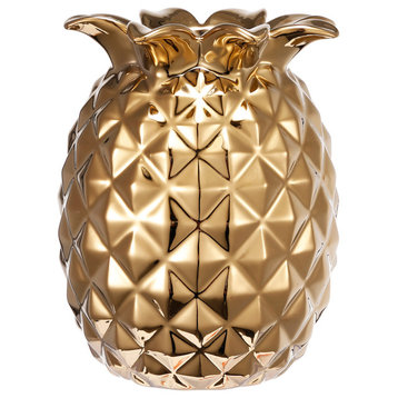 Pineapple Vase, Gold