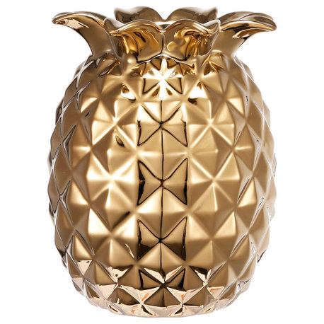 Pineapple Vase, Gold