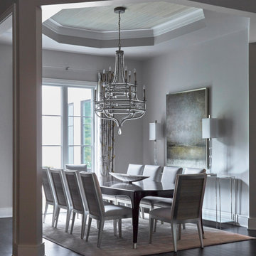Contemporary Gray and Silver Dining Room