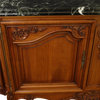 Consigned Sideboard Louis XV Rococo Vintage 1950 Green Marble Top Walnut Wood