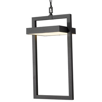 Z-Lite 566CHXL-LED Luttrel 12"W LED Outdoor Pendant - Black