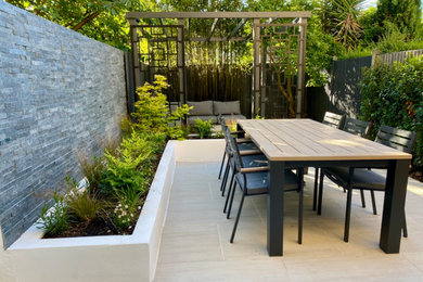 Inspiration for a small modern back partial sun garden for summer in Other.