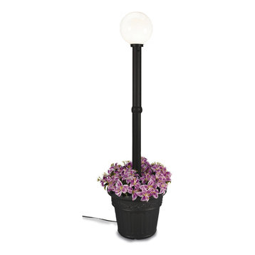 Milano Lantern Planter, Black/White Shade