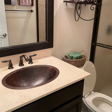 20" Master Bath Oval Under Counter Hammered Copper Bathroom Sink (LO20FDB)