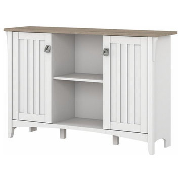 Pemberly Row Engineered Wood Accent Storage Cabinet w/ Doors in White/Shiplap