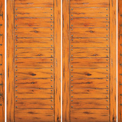 Double Door with Two Sidelites Exterior Prehung Knotty Alder, Flush - Front Doors