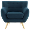 Remark Upholstered Fabric Armchair, Azure