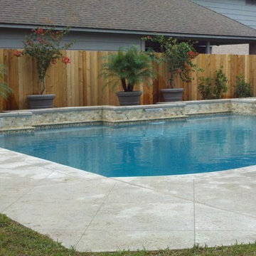 Geometric Pool with Spa & Zigzag wall